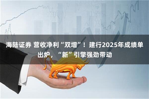 海陆证券 营收净利“双增”！建行2025年成绩单出炉，“新”引擎强劲带动